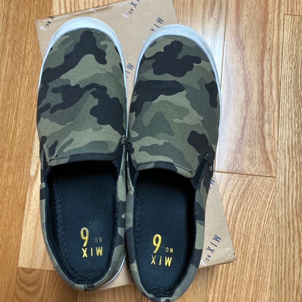 Cute camo slide on sneakers